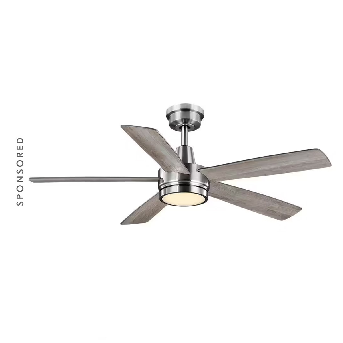 Fanelee 54 in. White Color Changing LED Brushed Nickel Smart Ceiling Fan with Light Kit and Remote Powered by Hubspace