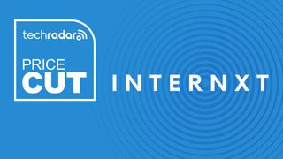Internxt logo on a blue background next to a TechRadar badge that says 'Price Cut'.