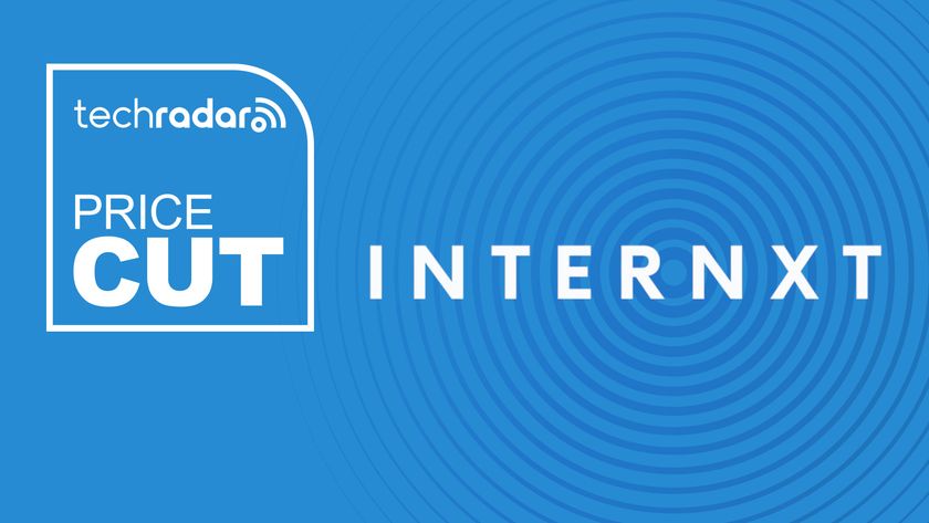 Internxt logo on a blue background next to a TechRadar badge that says 'Price Cut'.