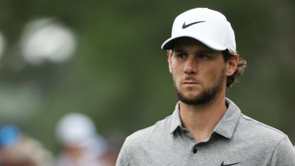 Thomas Pieters looks on during a practice round ahead of the 2023 Masters