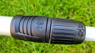 Close of adjustable centre grip on Karcher grass trimmer