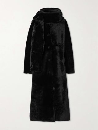 textured longline scarf coat