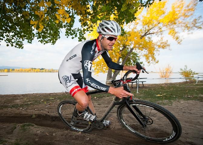 Summerhill (K-Edge) taking a sweeping turn. Colorado Cross Classic.