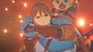 Trailer screenshot of the female protagonist of Monster Hunter Stories 3: Twisted Reflection