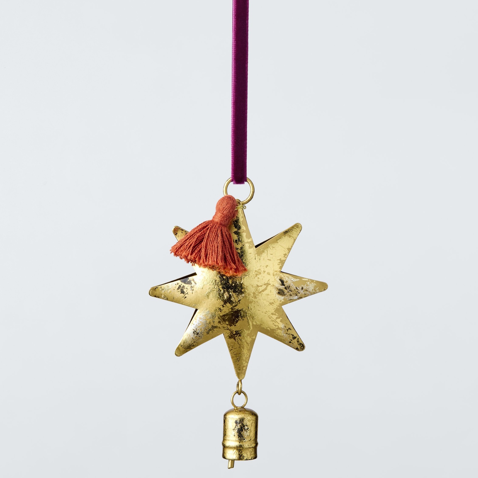 John Lewis The Cherisher Metal Tassel Star Tree Decoration, Gold