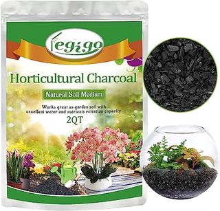 Legigo 2qt Horticultural Charcoal - Hardwood Biochar Soil Amendment, Activated Charcoal for Terrariums, Indoor Plants