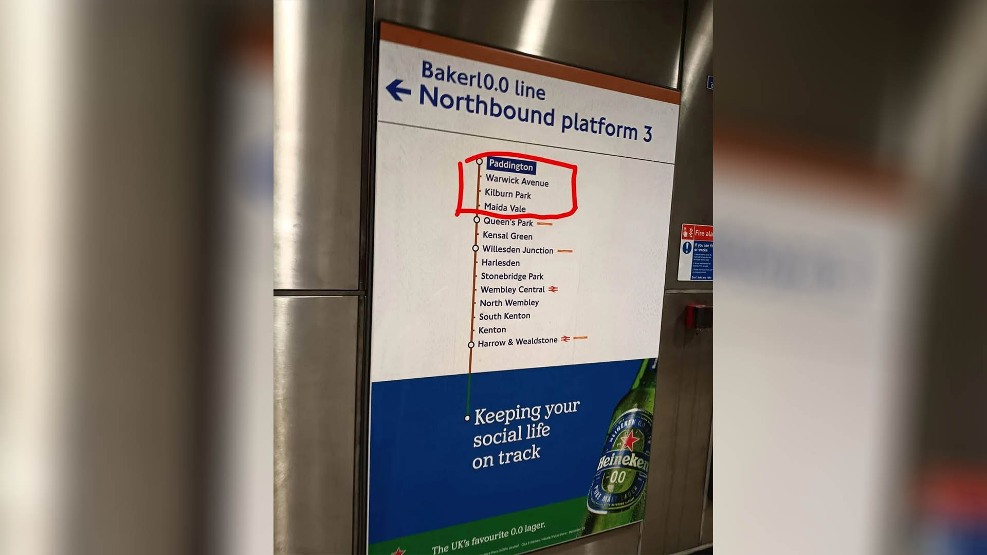 A photo of a Tube advert.