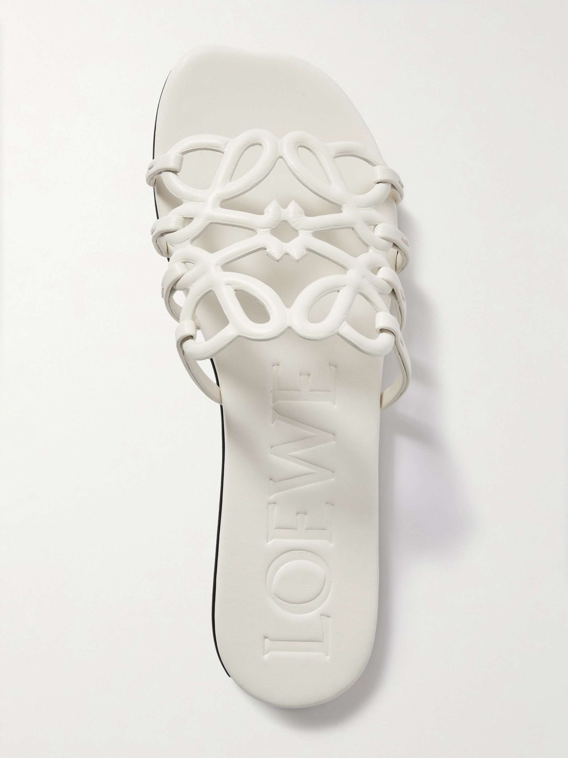 Petal Anagram Leather Slides