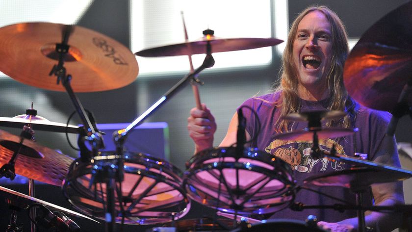 Danny Carey performing at Guitar Center&#039;s 2009 Drum-off with Remo Rototoms