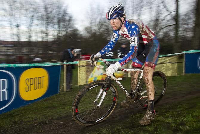 Logan Owen (USA) rides to second place in the Superprestige Diegem