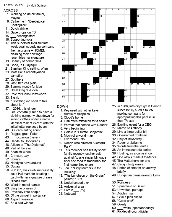 An unsolved crossword puzzle.