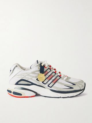 + Sporty & Rich Olympic Adistar Embellished Faux Leather and Rubber-Trimmed Mesh Sneakers