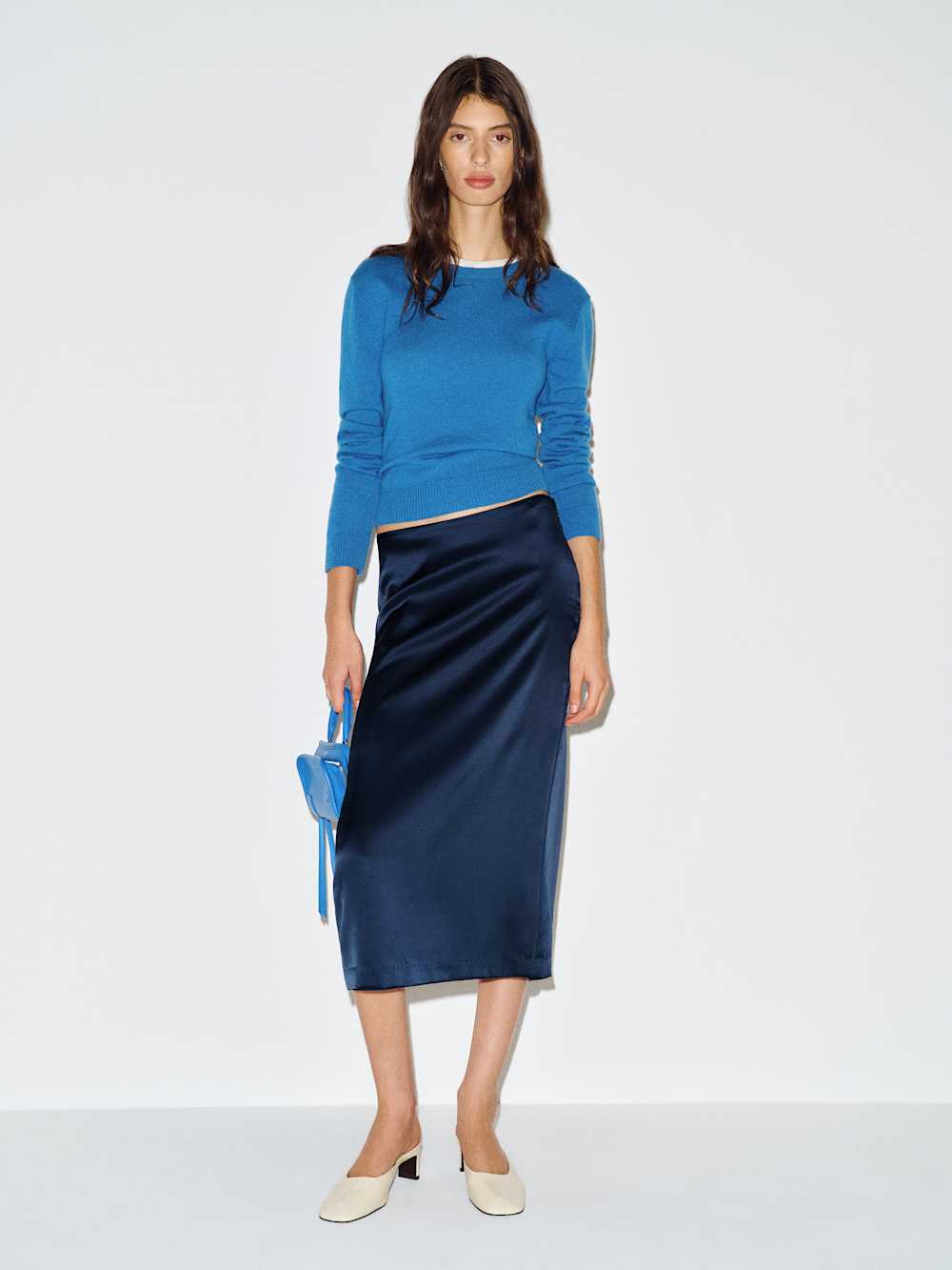 Helen Low Waist Silk Midi Skirt