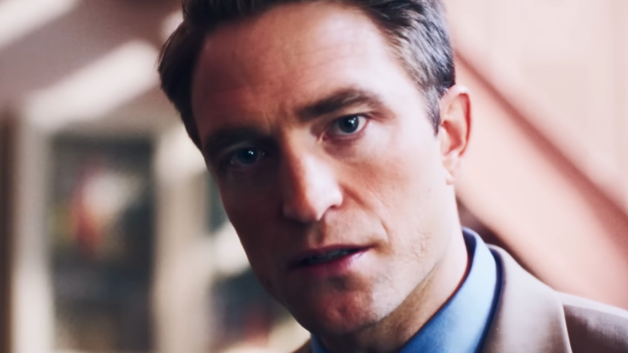 A screenshot close-up of Robert Pattinson as Chris Hansen in the movie Primetime