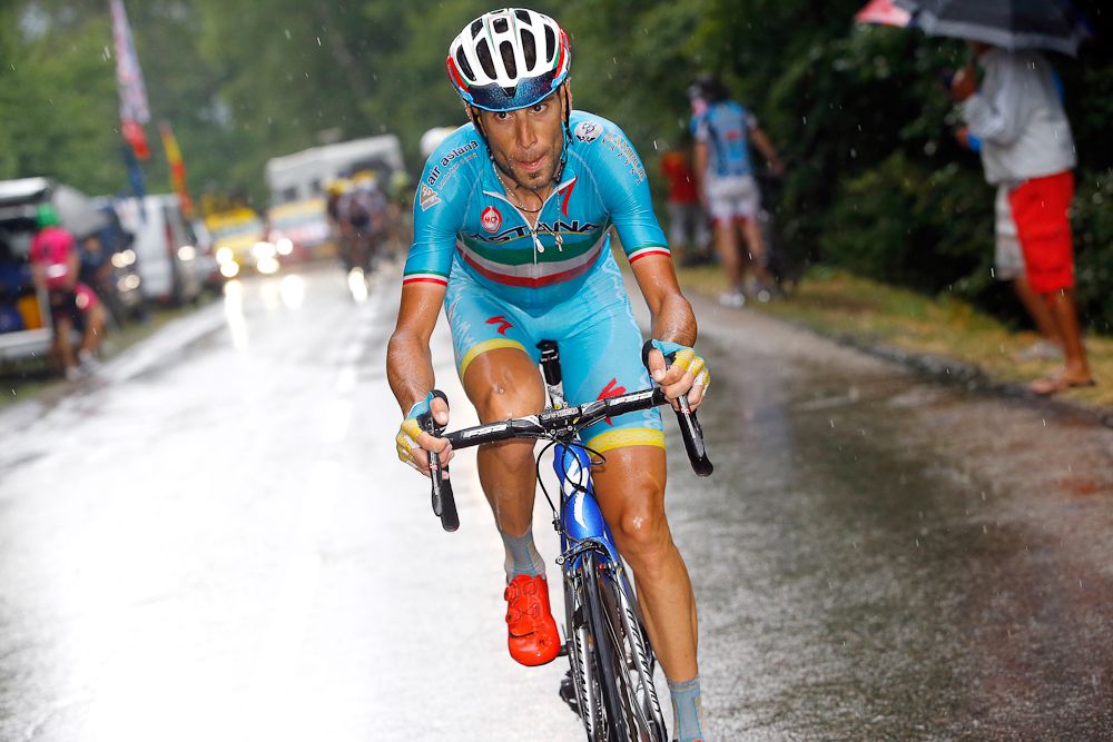 Vincenzo Nibali gets some room on the final climb.