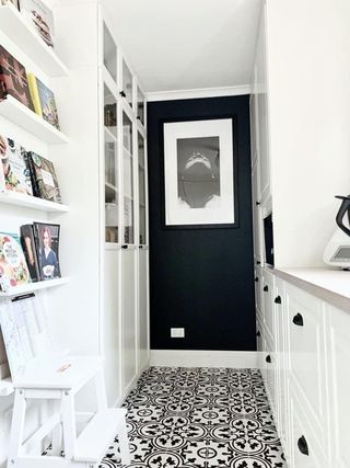 Black and white IKEA pantry hack