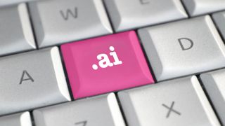 The .ai domain name on a keyboard key