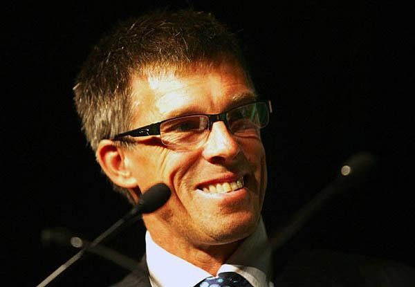Phil Anderson was one of several former riders helping the current crop of cyclists celebrate another strong season.