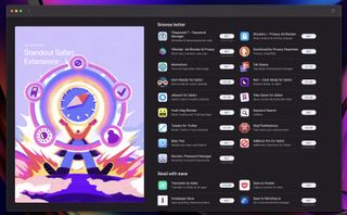 Capture d'écran des extensions Safari dans macOS Monterey