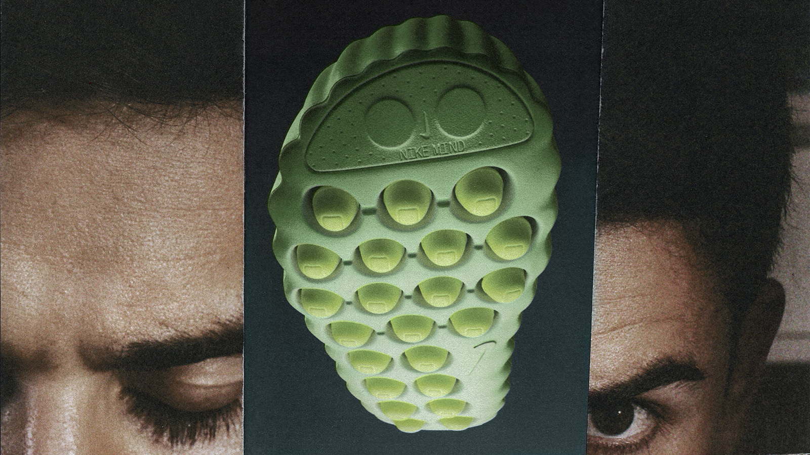 Nike Mind 001 slider in Cool Cucumber colour