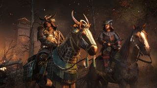 A screenshot showing Yasuke on horseback in Assassin's Creed Shadows