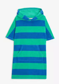 John Lewis&nbsp;ANYDAY Kids' Striped Towelling Poncho, Blue/Green - Was £13.44-£15.36 NOW £11.20-£12.80 - save 20% | Johnlewis.com