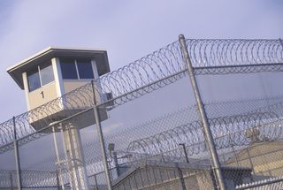 A watch tower at a California State Prison.