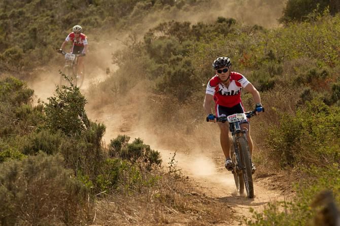Stuart Briggs from Australia leads Gisela Gartmair from Germany