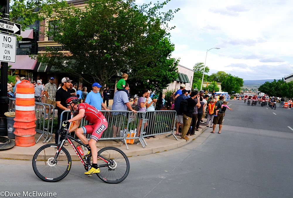 Troy Wells (Cliff Bar) with a massive lead over the peloton