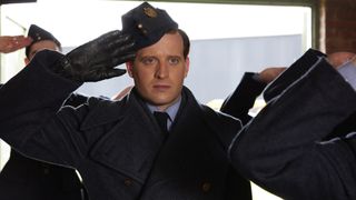 Nicholas Ralph in RAF uniform as James salutes in All Creatures Great and Small.