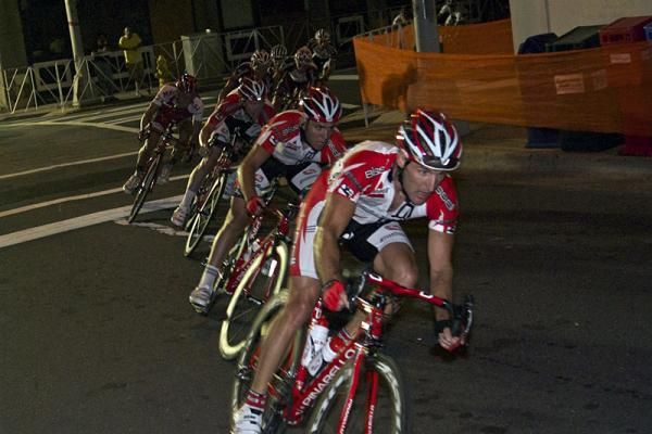 The Bissell Pro Cycling team drives the break on the final lap.