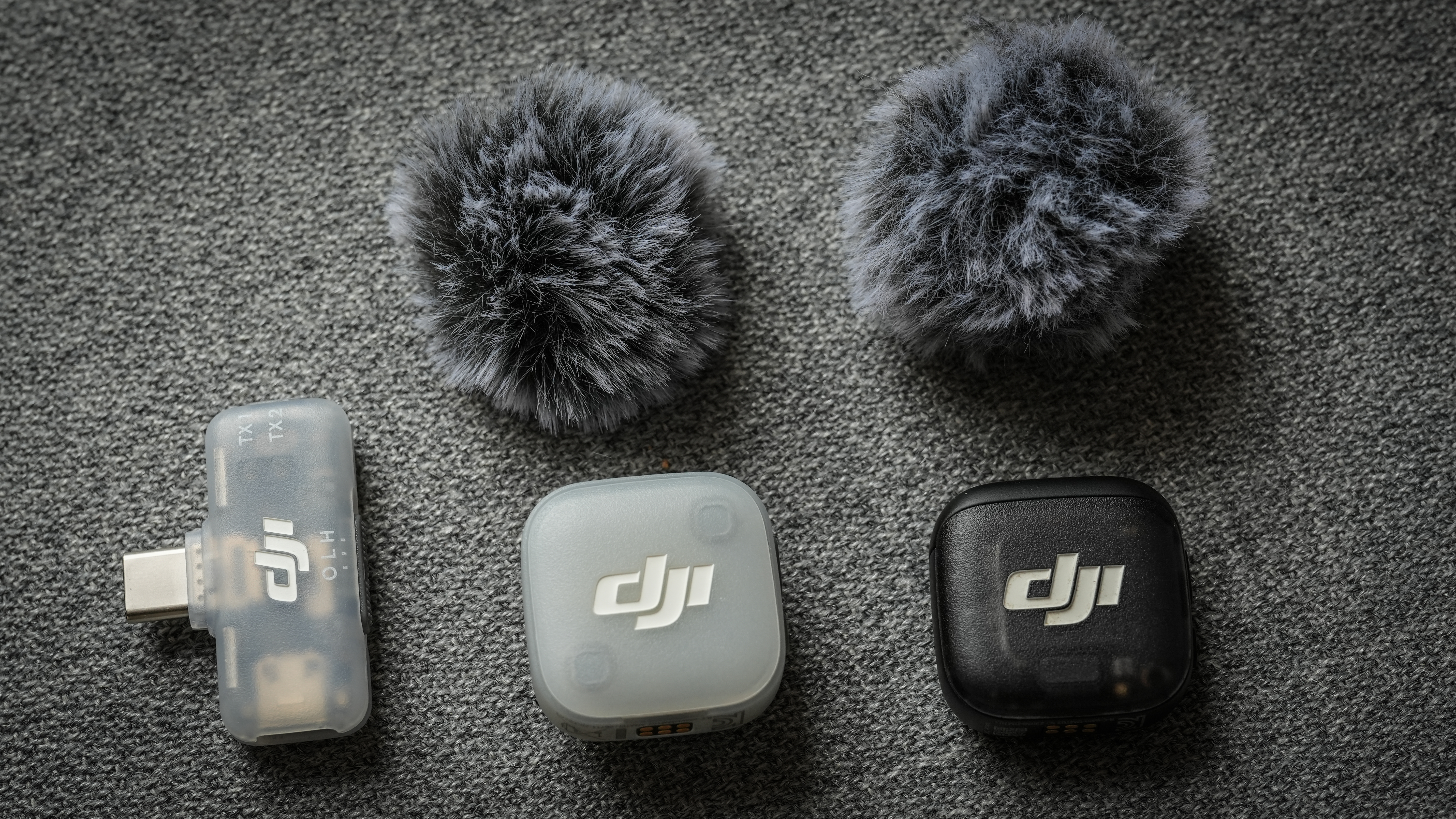 Two DJI microphones