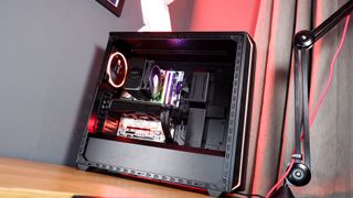 A gaming PC build using the Be Quiet Shadow Base 800 FX chassis, an Intel Core Ultra CPU and an RX 7900 XT GPU.