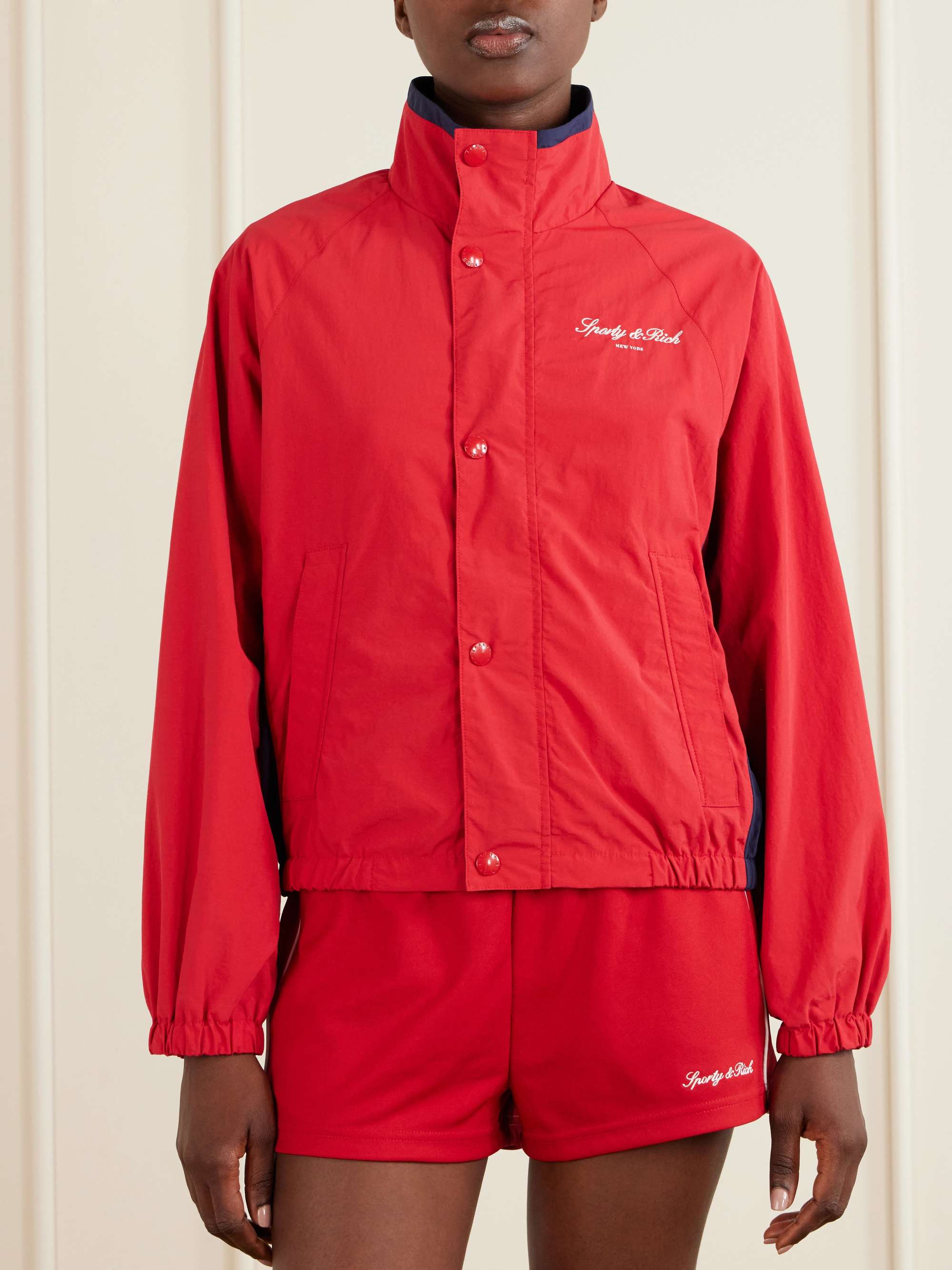 Logo-Embroidered Shell Jacket
