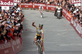 Thomas Lövkvist (Columbia-Highroad) won the 3rd Eroica Toscana in Siena's Piazza del Campo