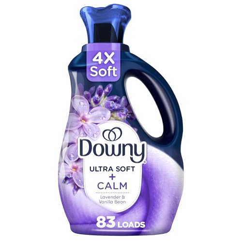 Downy Ultra Soft Fabric Softener Liquid, Calm, Lavender and Vanilla Bean, 56 Fl Oz, 83 Loads