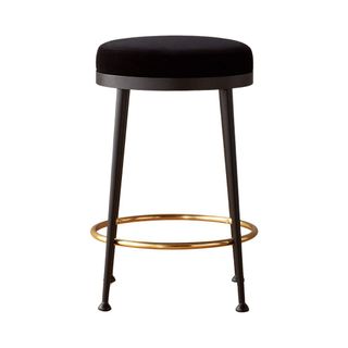 Atlas Black Velvet Stool