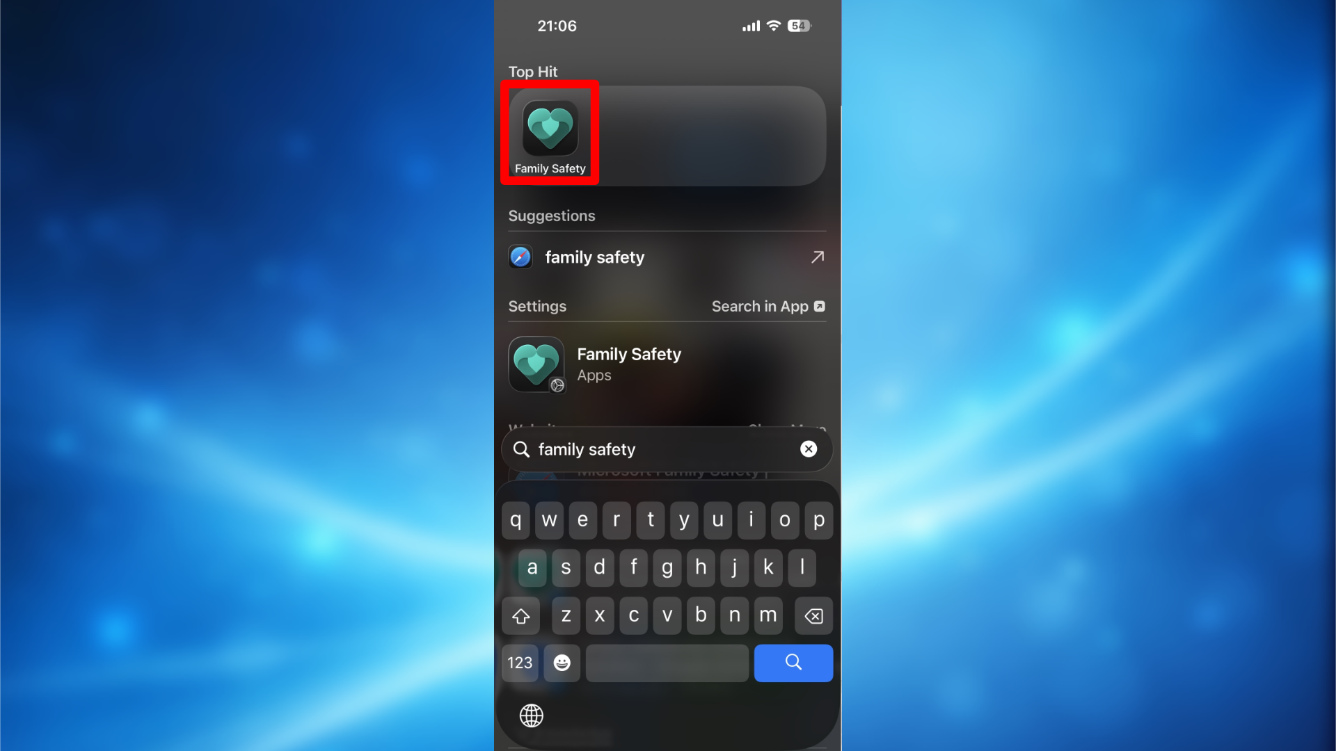 Microsoft Family Safety app