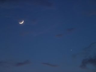 Mother's Day View of Crescent Moon and Jupiter