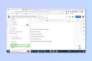 The second step to changing the margins on Google Docs