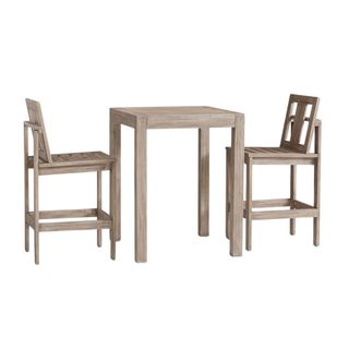 Outdoor wooden bar table with two chairs