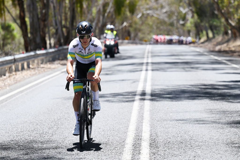 Tristan Saunders (Australia) was the last rider standing of the breakaway