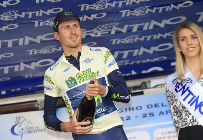 Adriano Malori wears the jersey of the most combative rider