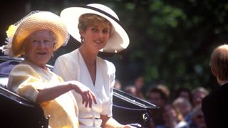 The Queen Mother, Diana, Princess of Wales, Trooping the Colour, 13th June 1992