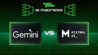 Gemini vs. Mistral AI for AI Madness graphic