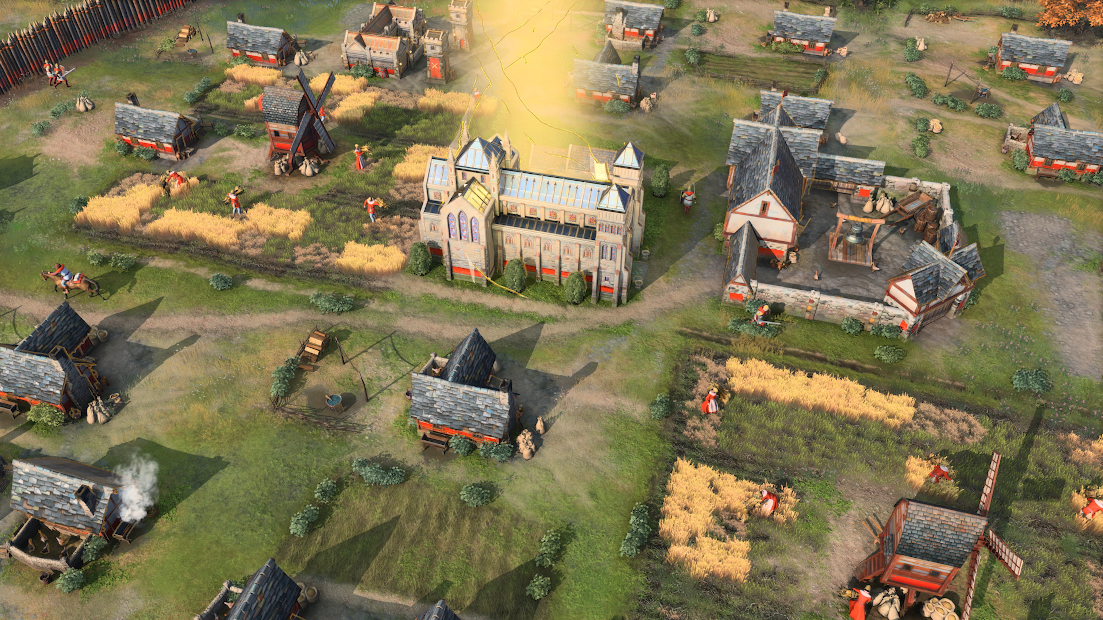 Age of Empires 4 gameplay featuring a cathedral