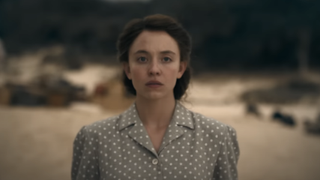 Sydney Sweeney on a beach in Eden