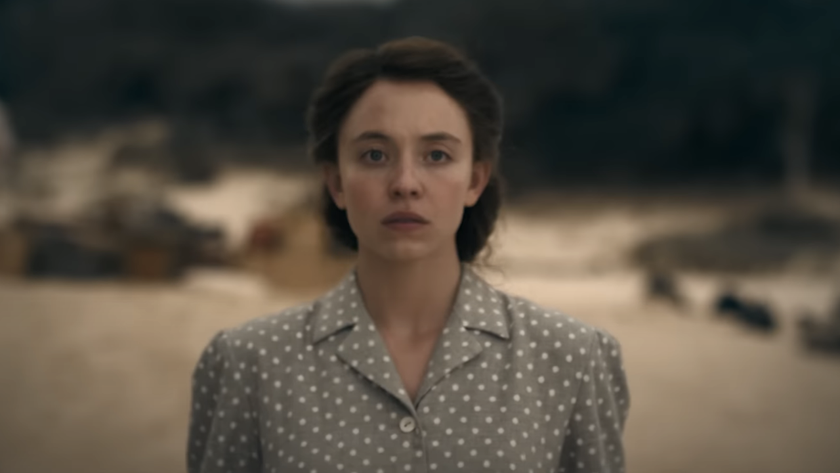 Sydney Sweeney on a beach in Eden