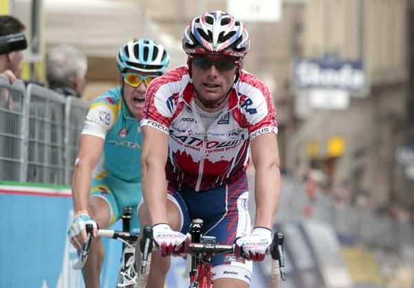 Danilo Di Luca (Katusha) at the finish of stage six.