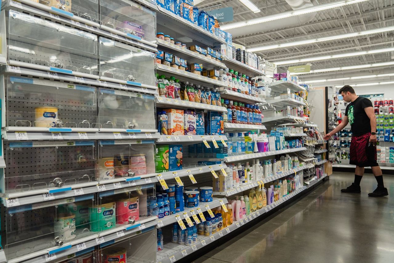 A nearly empty shelf of baby formula in San Diego last week.